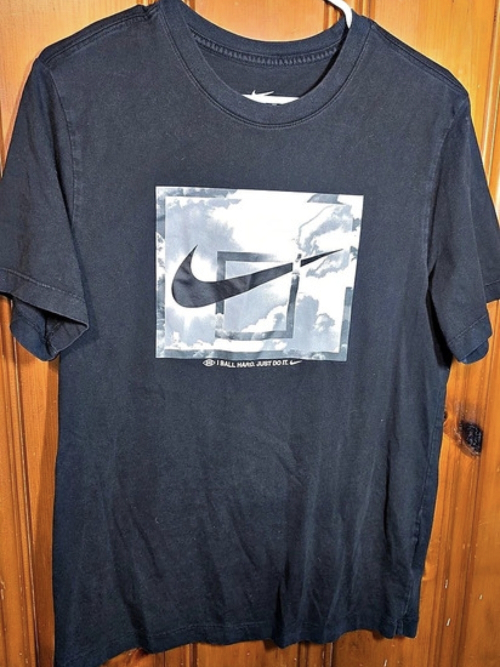 Nike I Ball Hard Just Do It Graphic T-Shirt Black